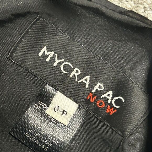 Mycra Pac Jacket Coat Womens 0 P 6/8 Black Velvet Vine Pockets Hooded Reversible - Picture 3 of 10